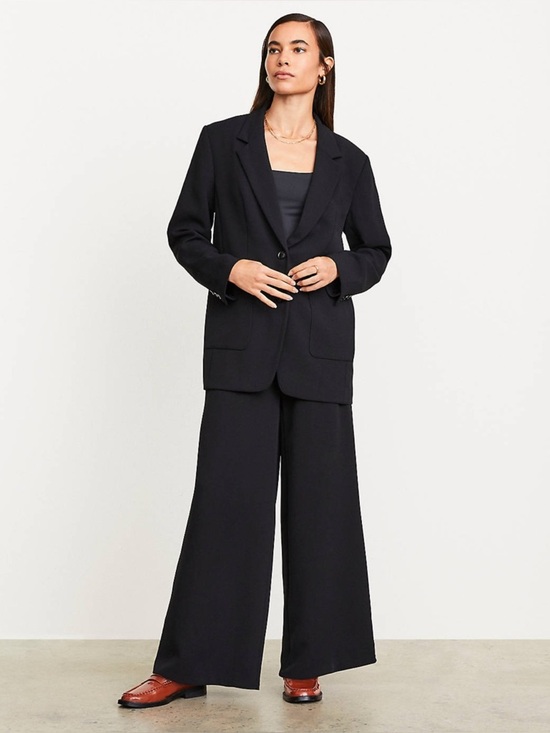 LOFT Jackets & Blazers - LOFT Versa Crepe Drape Oversized Blazer Black Size 2